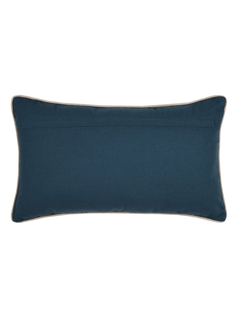 Coussin rectangulaire motif fleuri Bleu marine - Kiabi