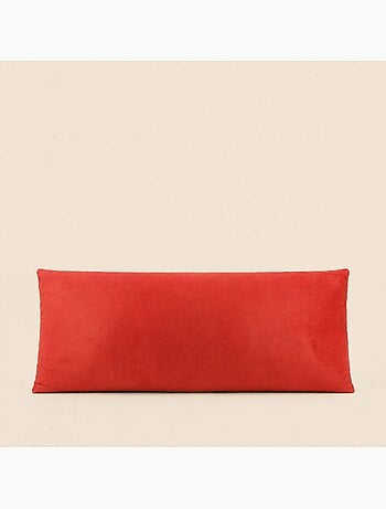 Coussin rectangulaire motifs jungle velours bordeau 70x30cm