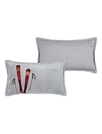 Coussin rectangulaire ski en velours
