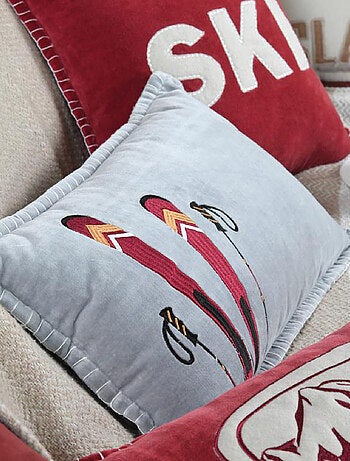Coussin rectangulaire ski en velours
