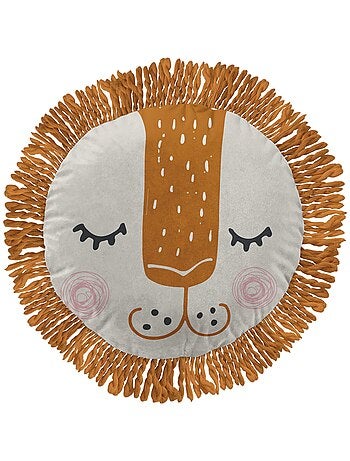 Coussin rond Charlie le lion