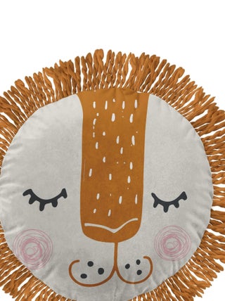Coussin rond Charlie le lion