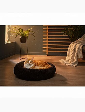 Coussin rond chat ou chien fluffy