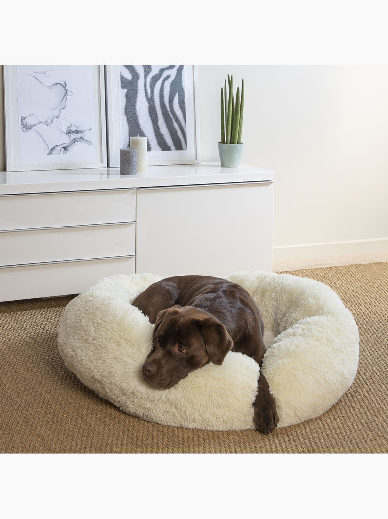 Coussin rond Chat ou Chien Relax Ecru - Kiabi