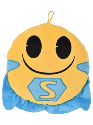 Coussin rond emoji super héro à cape