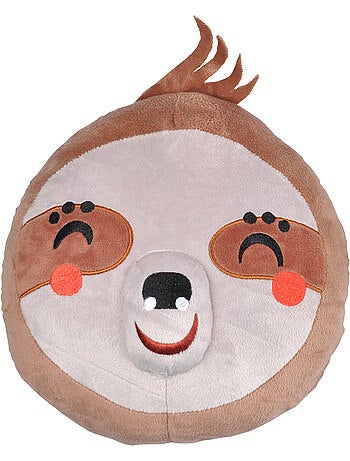 Coussin rond peluche paresseux 25 cm