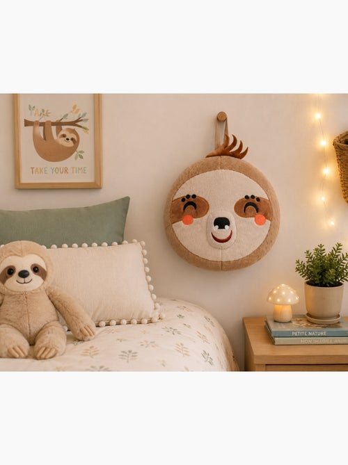 Coussin rond peluche paresseux 25 cm - Kiabi Coussin rond peluche paresseux 25 cm - Kiabi