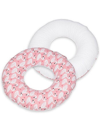 Coussin rond post natal cygnes