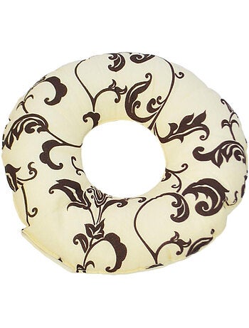 Coussin rond post natal dessin floral clair