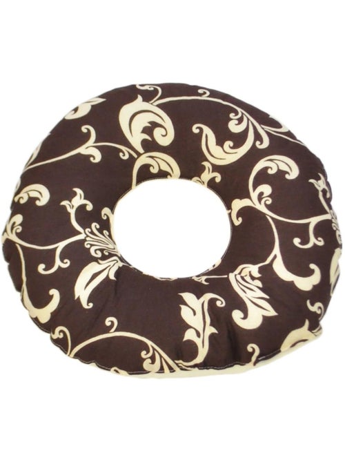 Coussin rond post natal dessin floral sombre - Kiabi