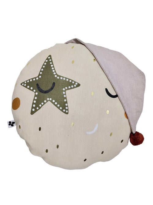 Coussin rond SKY DREAM  Déhoussable, 100% coton - Kiabi