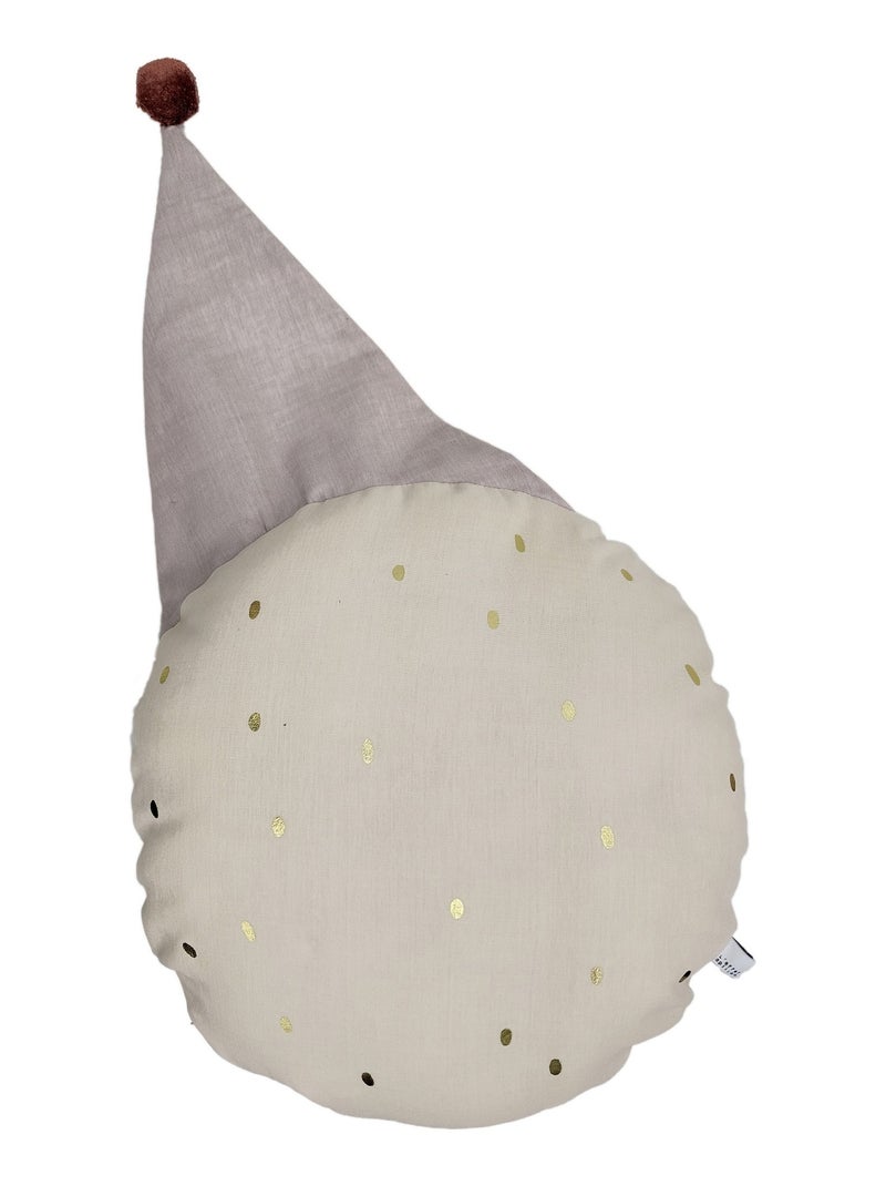 Coussin rond SKY DREAM  Déhoussable, 100% coton Beige - Kiabi