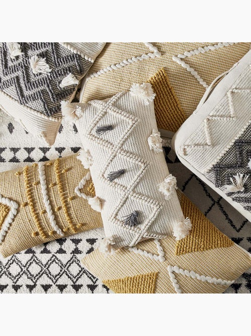 Coussin "R.O.W." blanc ivoire 30x50cm - Kiabi