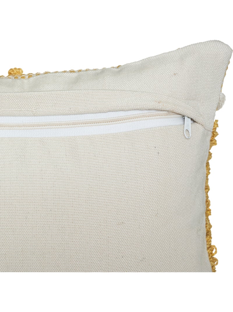 Coussin "R.O.W." jaune moutarde 45x45cm Ocre - Kiabi