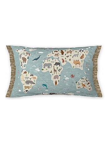 Coussin Sauvons les animaux map - Kiabi