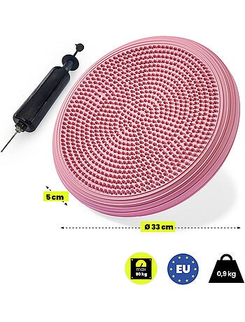 Coussin sensorimoteur d'assise et d'équilibre hypermotion rose avec pompe