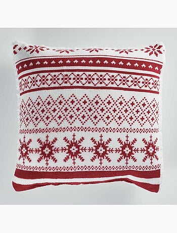 Coussin sherpa coral finland gris