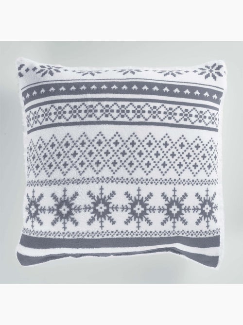 Coussin Sherpa Coral Finland gris - Kiabi