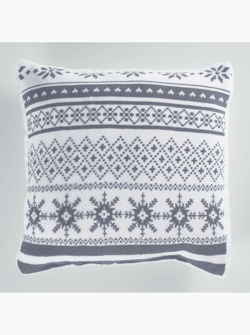Coussin Sherpa Coral Finland gris Multicolore - Kiabi