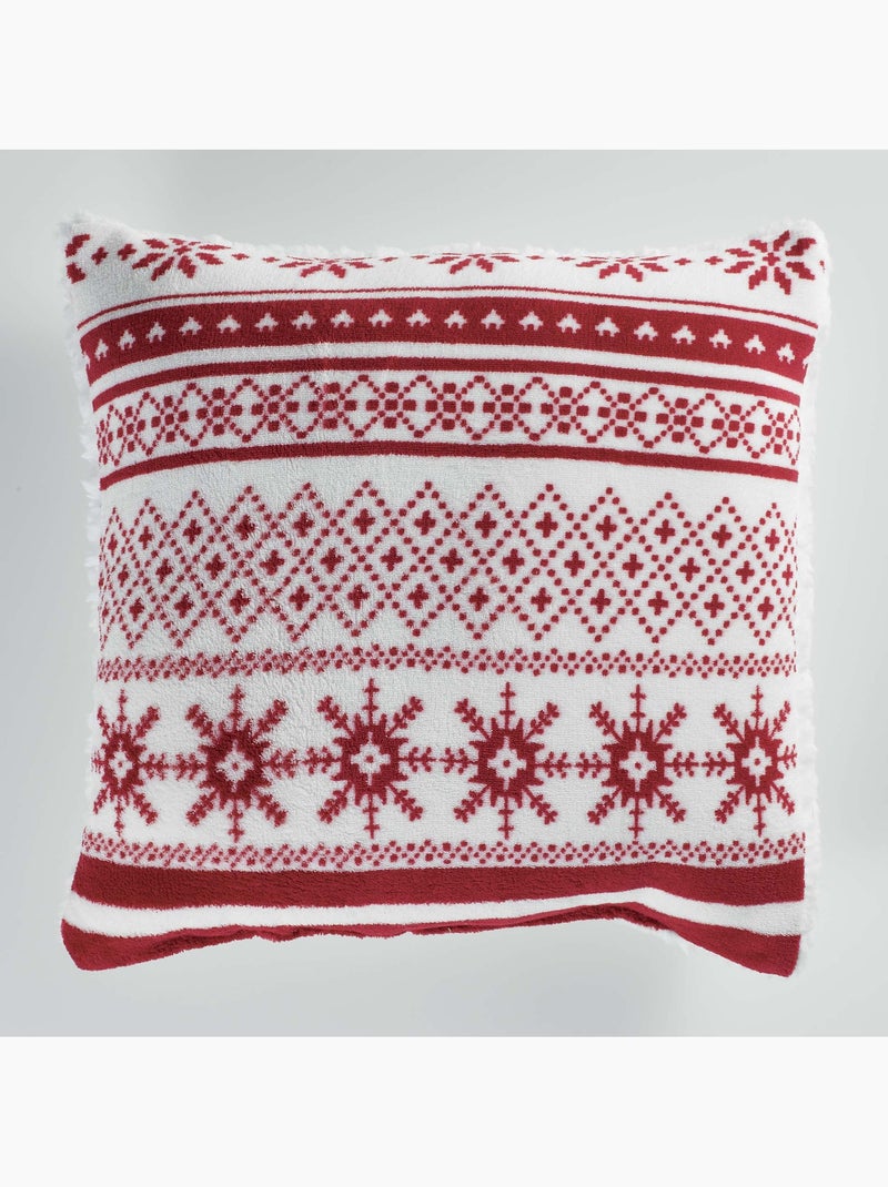 Coussin Sherpa Coral Finland gris Multicolore - Kiabi