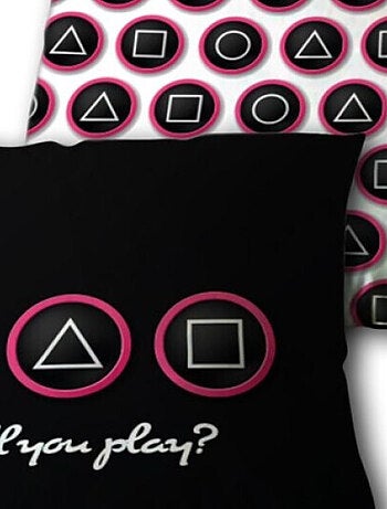 Coussin Squid Game - -Will you play ?- - 35x35 cm