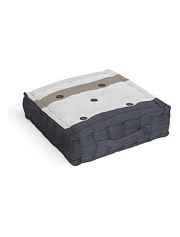 Coussin tapissier en coton 40x40x8 cm ESPRIT MARIN, par Soleil d'Ocre