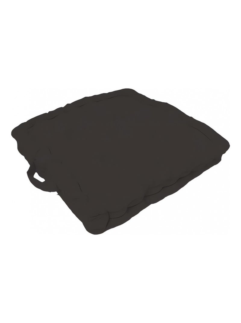 Coussin tapissier en coton 50x50x10 cm PANAMA par Soleil d'Ocre gris anthracite - Kiabi