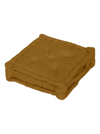 Coussin tapissier en coton 50x50x10 cm PANAMA par Soleil d'Ocre