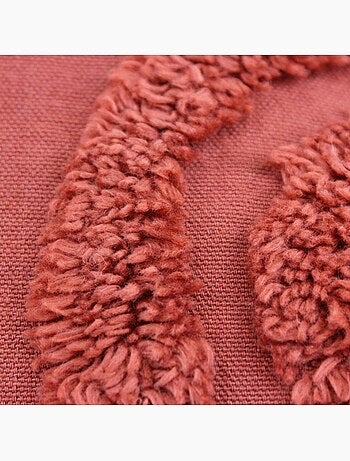 Coussin terracotta en relief 40x40cm