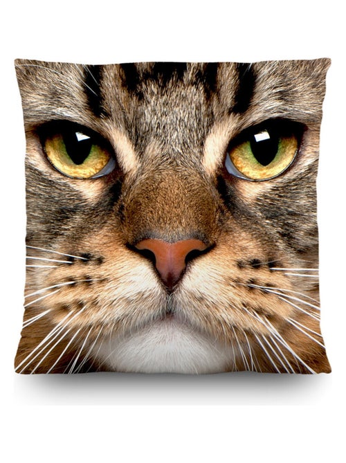 Coussin tête de chat - 45 cm x 45 cm - Kiabi