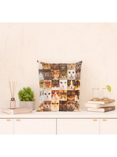 Coussin tête de chat - 45 cm x 45 cm - Kiabi
