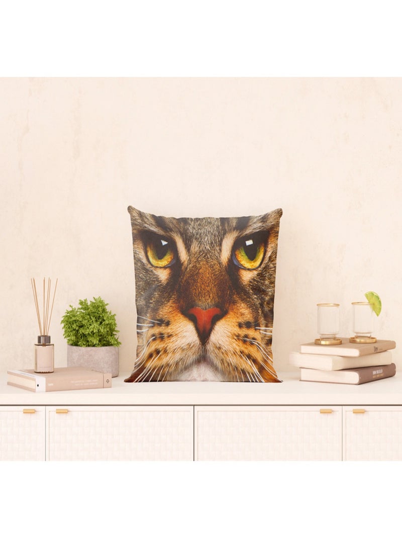 Coussin tête de chat - 45 cm x 45 cm Multicolore - Kiabi