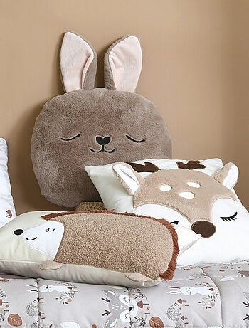 Coussin tête de lapin enfant