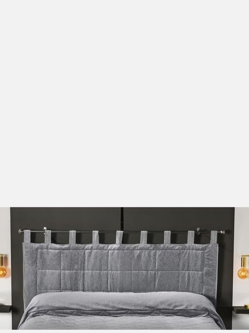 Coussin Tête de Lit à l' Aspect Velours Gris - Kiabi