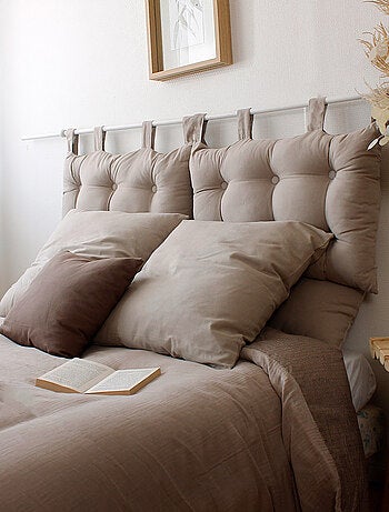 Coussin tête de lit en coton et pattes boutonnées