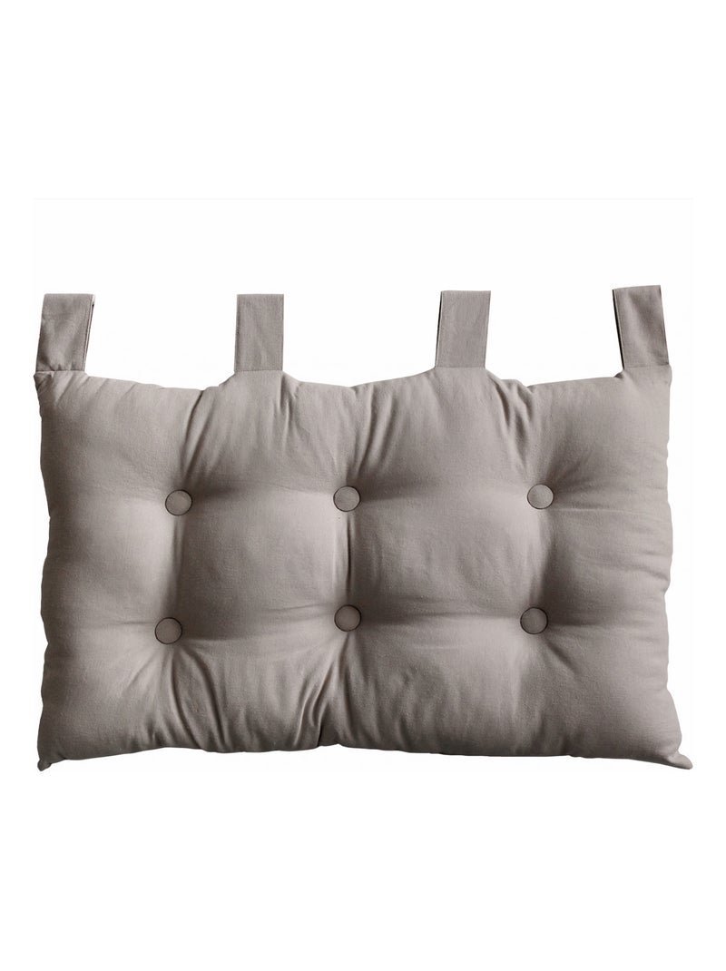 Coussin tête de lit en coton et pattes boutonnées Bois naturel - Kiabi