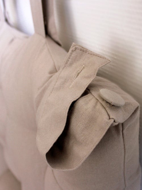 Coussin tête de lit en coton et pattes boutonnées - Kiabi