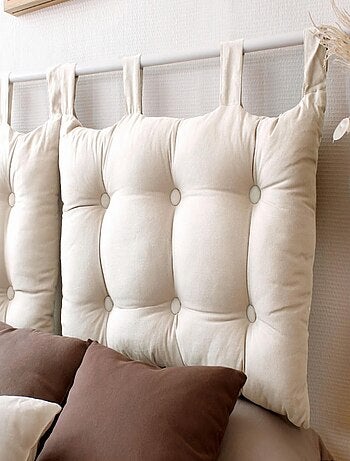 Coussin tête de lit en coton et pattes boutonnées
