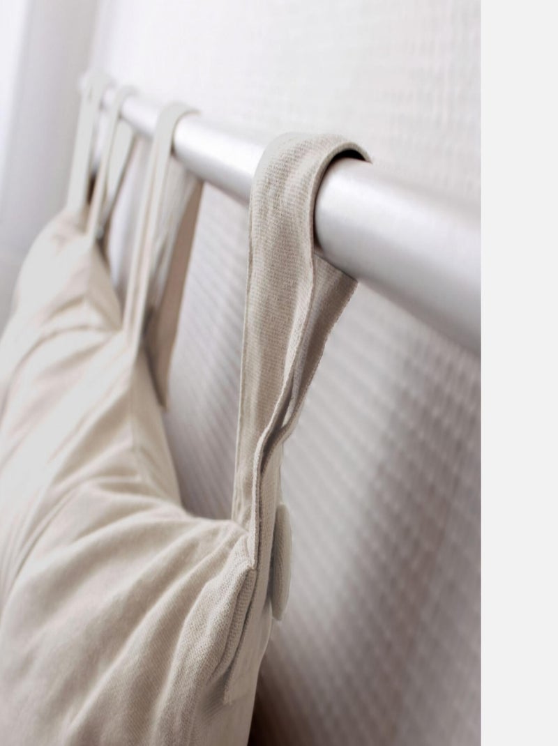 Coussin tête de lit en coton et pattes boutonnées Ecru - Kiabi