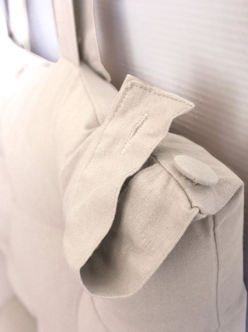 Coussin tête de lit en coton et pattes boutonnées Ecru - Kiabi