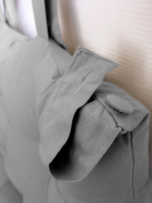 Coussin tête de lit en coton et pattes boutonnées - Kiabi