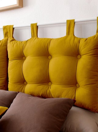 Coussin tête de lit en coton et pattes boutonnées