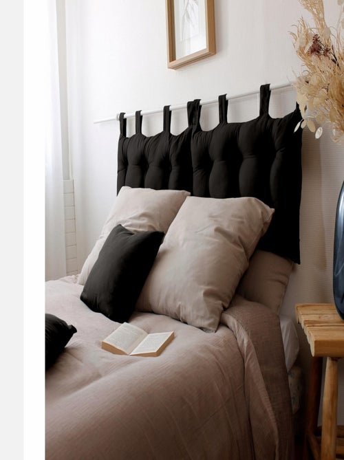 Coussin tête de lit en coton et pattes boutonnées - Kiabi