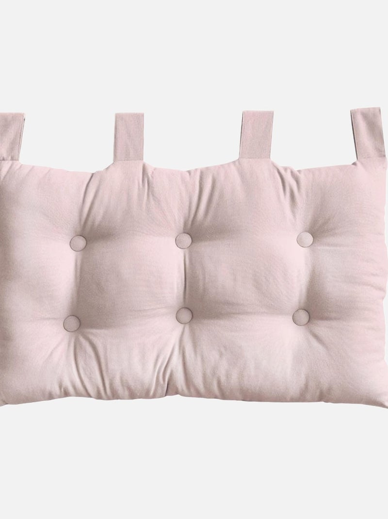 Coussin tête de lit en coton et pattes boutonnées Rose - Kiabi