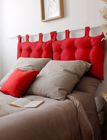 Coussin tête de lit en coton et pattes boutonnées