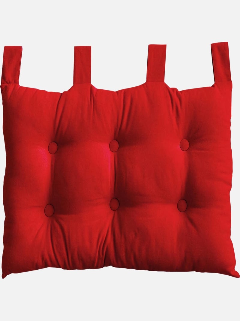 Coussin tête de lit en coton et pattes boutonnées Rouge - Kiabi