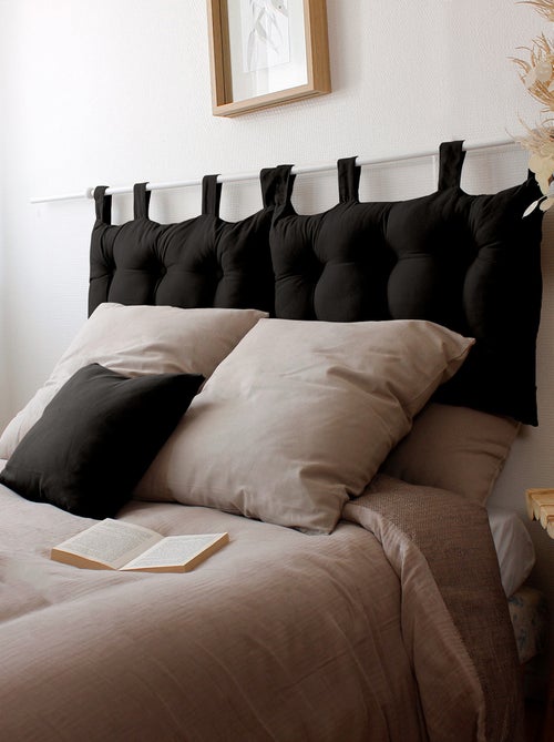 Coussin tête de lit en coton et pattes boutonnées - Kiabi