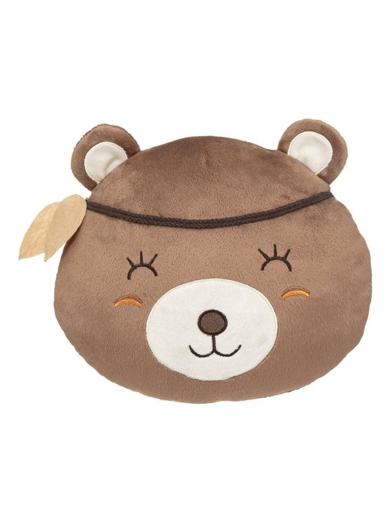 Coussin tête ours Marron - Kiabi