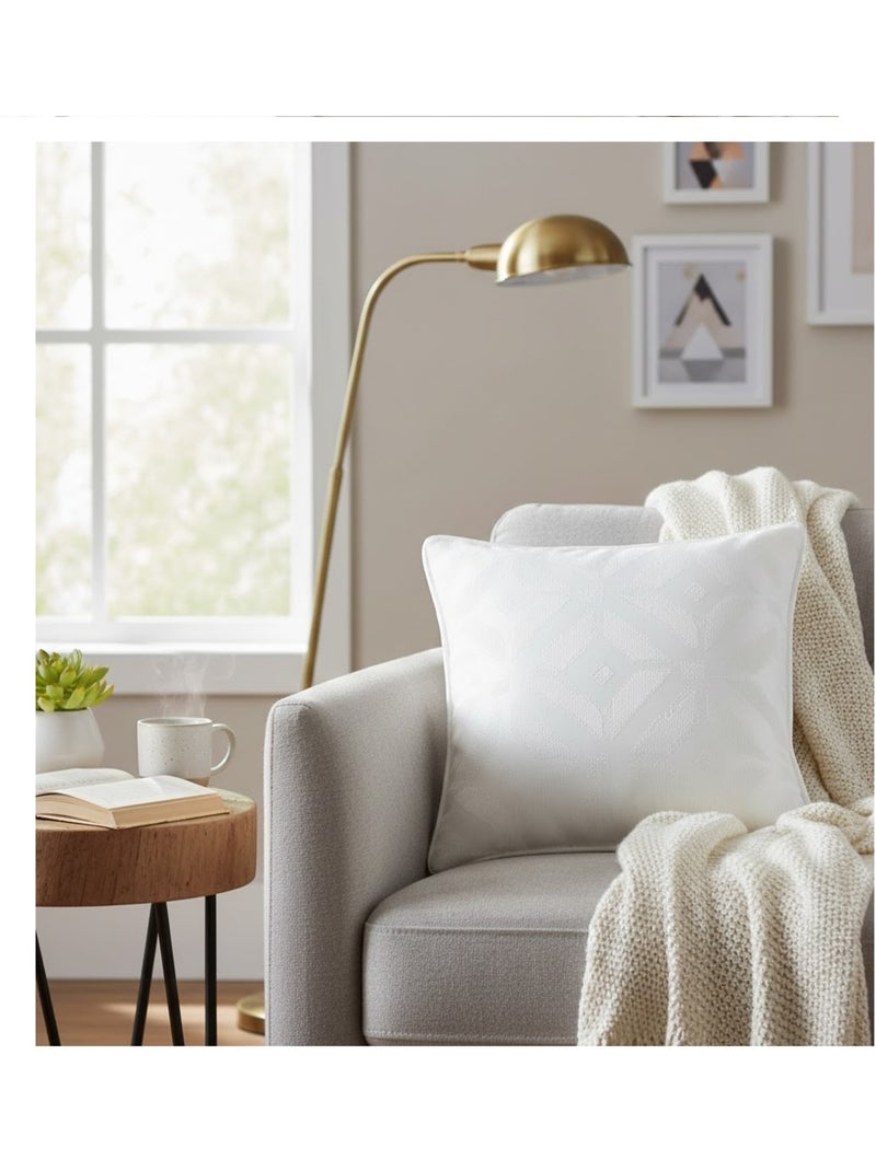 Coussin tisse Jacquard Majestic Blanc - Kiabi