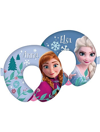 Coussin Tour de Cou 28x28x6 cm La Reine des Neiges Elsa & Anna